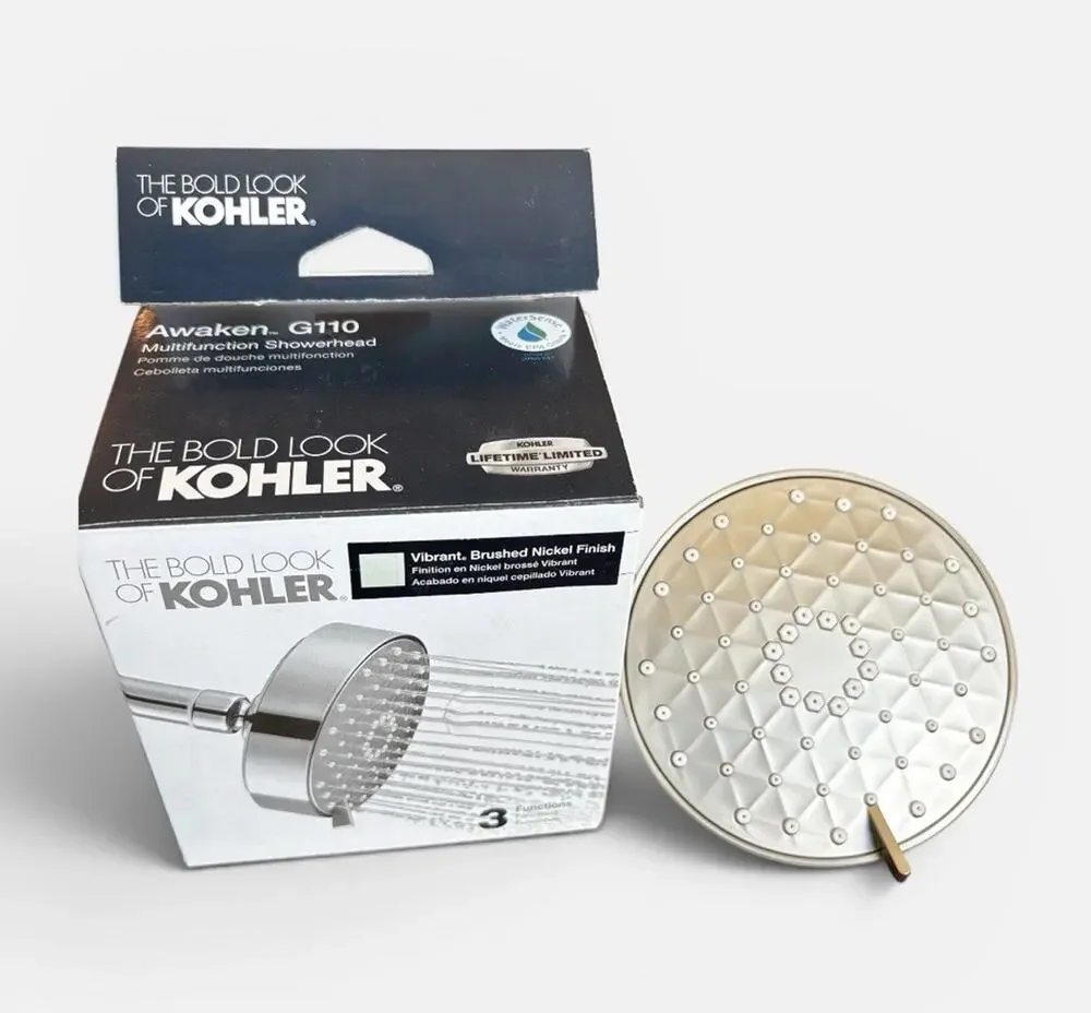 Kohler 72419-G-BN Awaken Shower Head, 3 Sprays, Vibrant Brushed Nickel